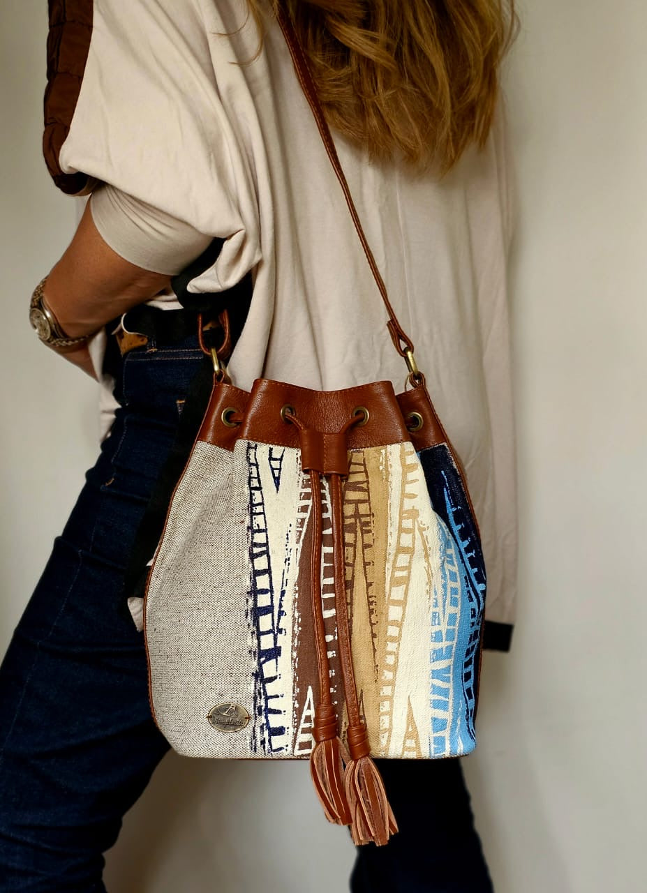 Fabric Bucket Beige Base X Colors