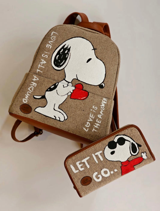 Snoopy Backpack + Wallet
