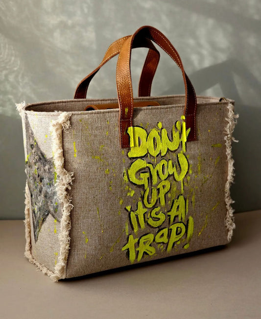 Beige Tote Bag Yellow
