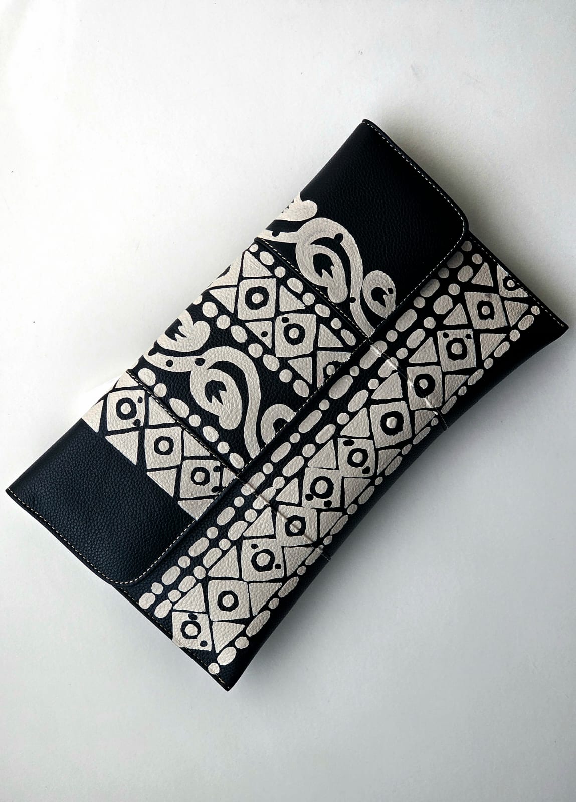Leather Envelope Black Base X White