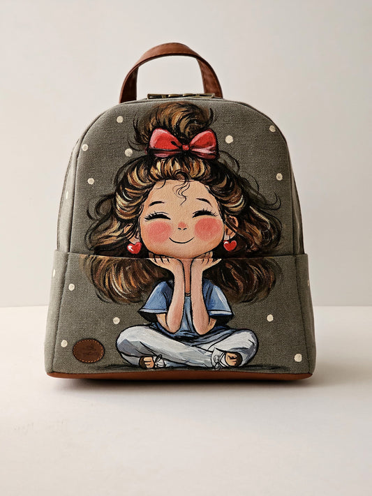 Fabric Medium Backpack Olive X Little Girl