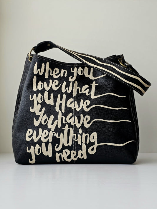 Large Leather Bag Black X Love What You Have