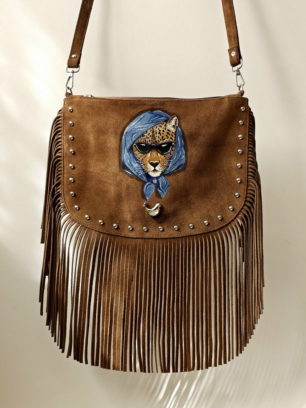 Leopard Fringe Bag