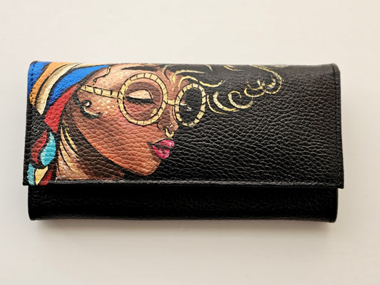 Leather Wallet Black X Lady