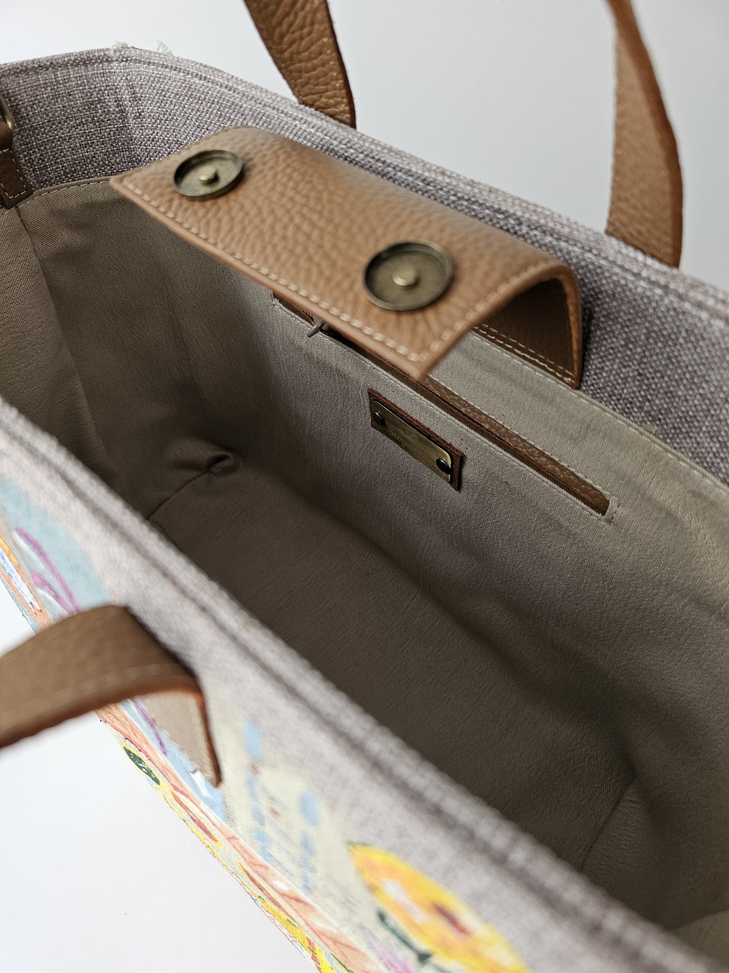 Beige Tote Bag X Colorful