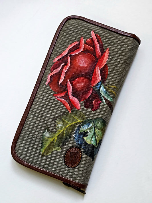 Fabric Wallets Red Flower