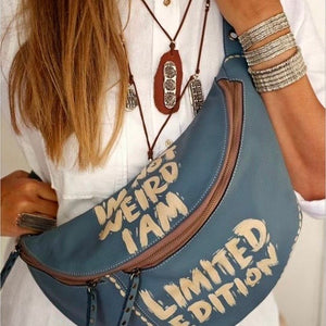 Leather Bumbag Blue X Im Not Weird