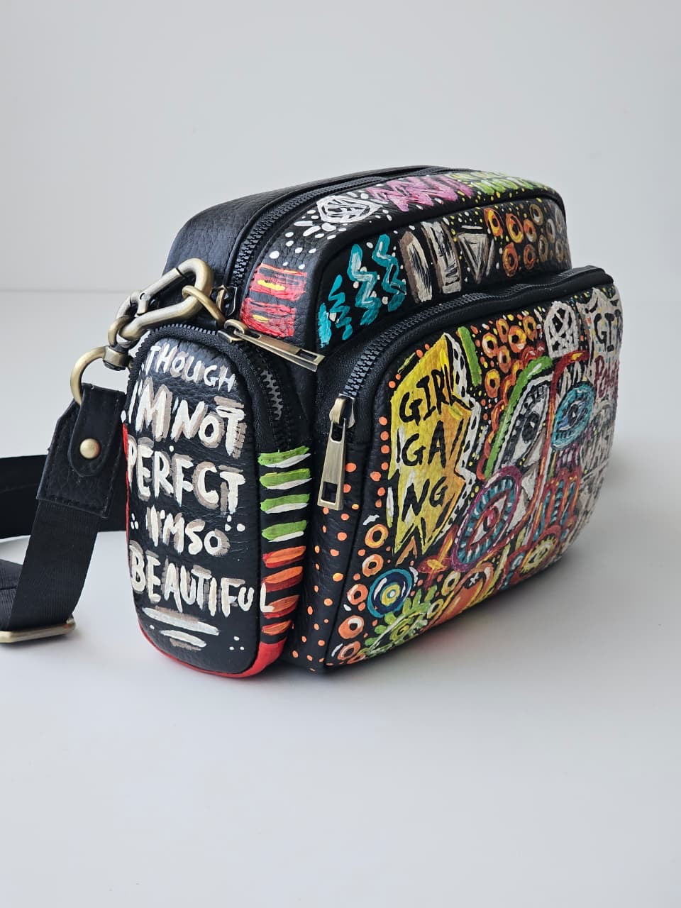 Leather Cross Bag Black X Girl Power