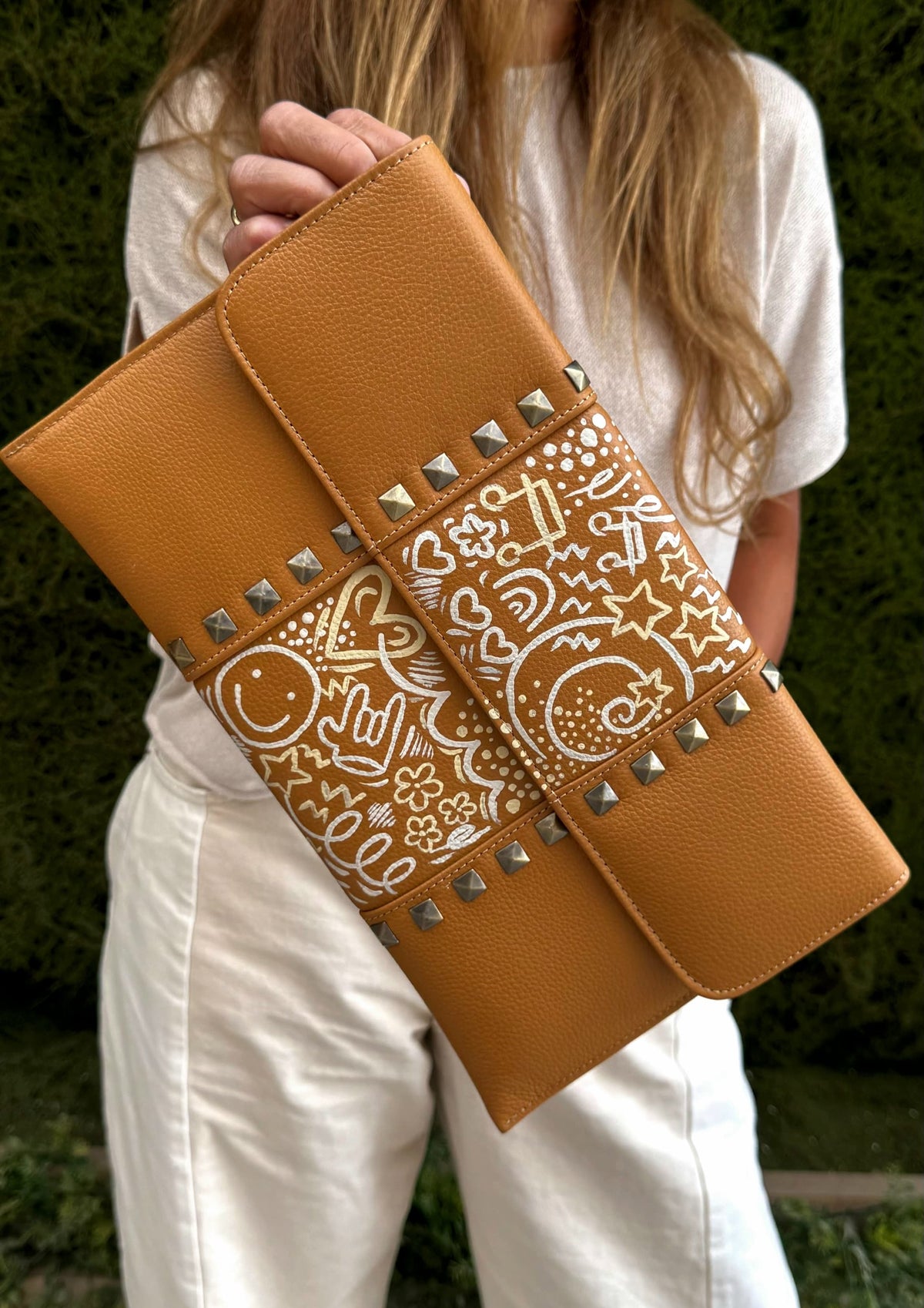 Leather Envelope with Studs X Sweet Doodles