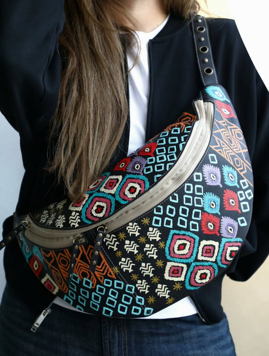 Leather Bumbag Black X Pop Art