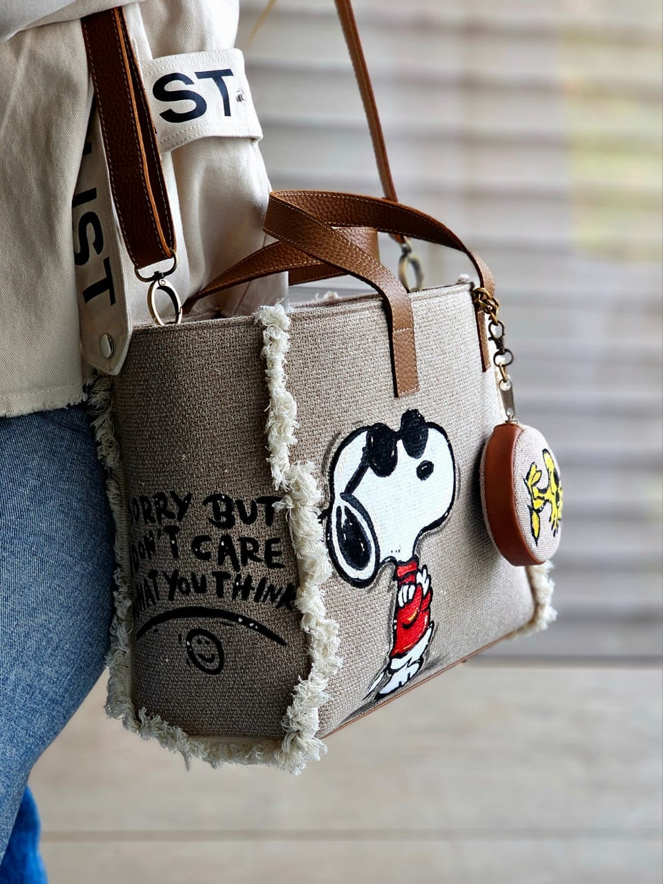Beige Tote Bag X Snoopy
