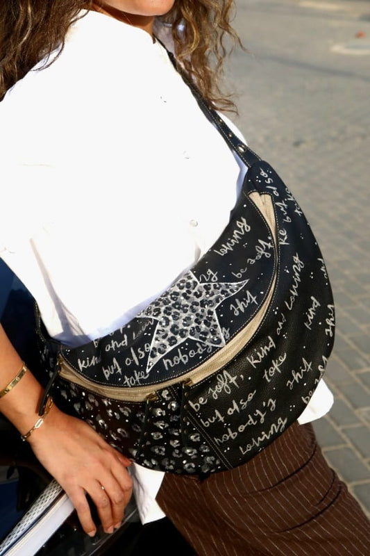 Leather Bumbag Black X Star