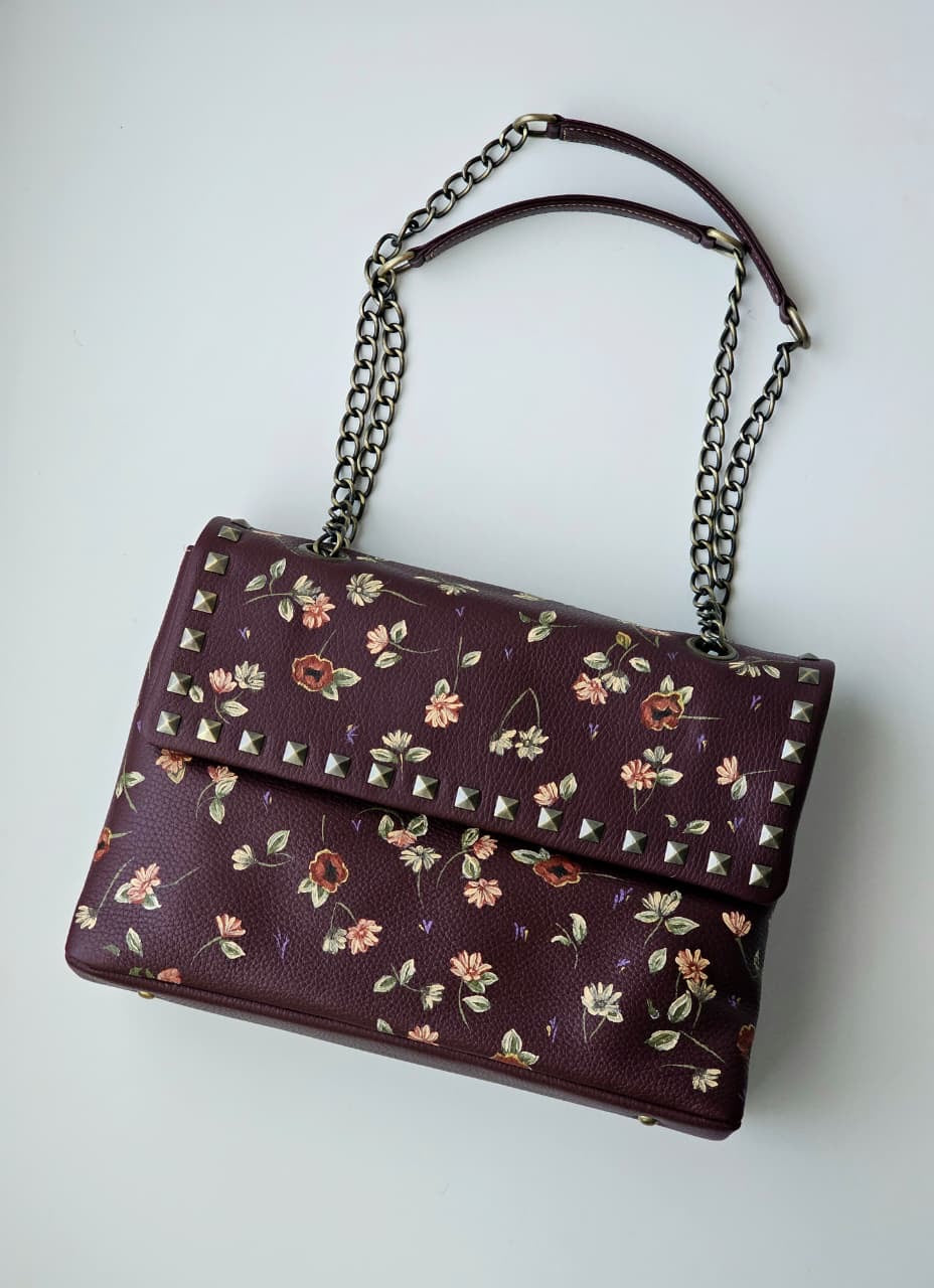 Rectangular Leather Bag X Floor Petals