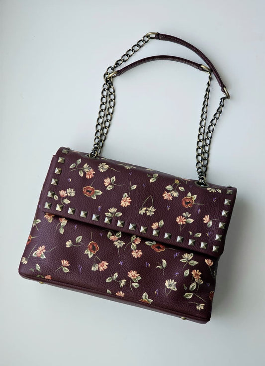 Rectangular Leather Bag X Flower Petals