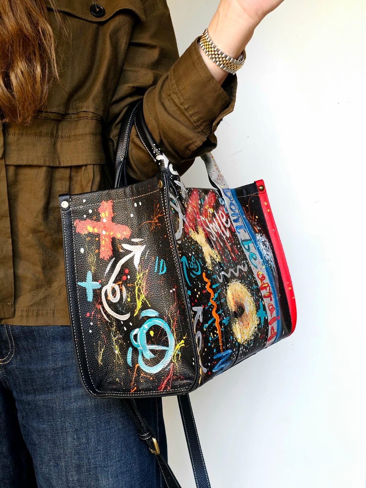 Leather Tote Bag X Smile