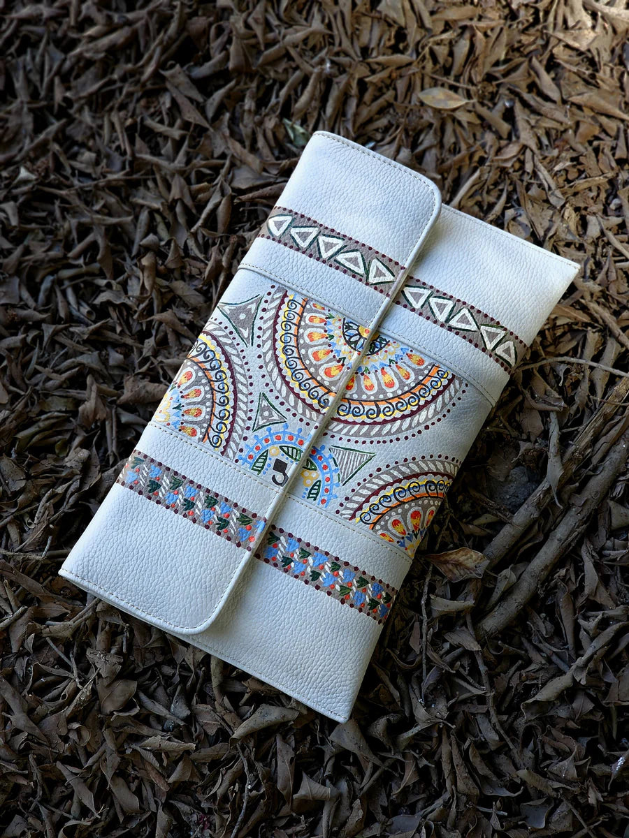 Leather Envelope Multi Color Beige Base