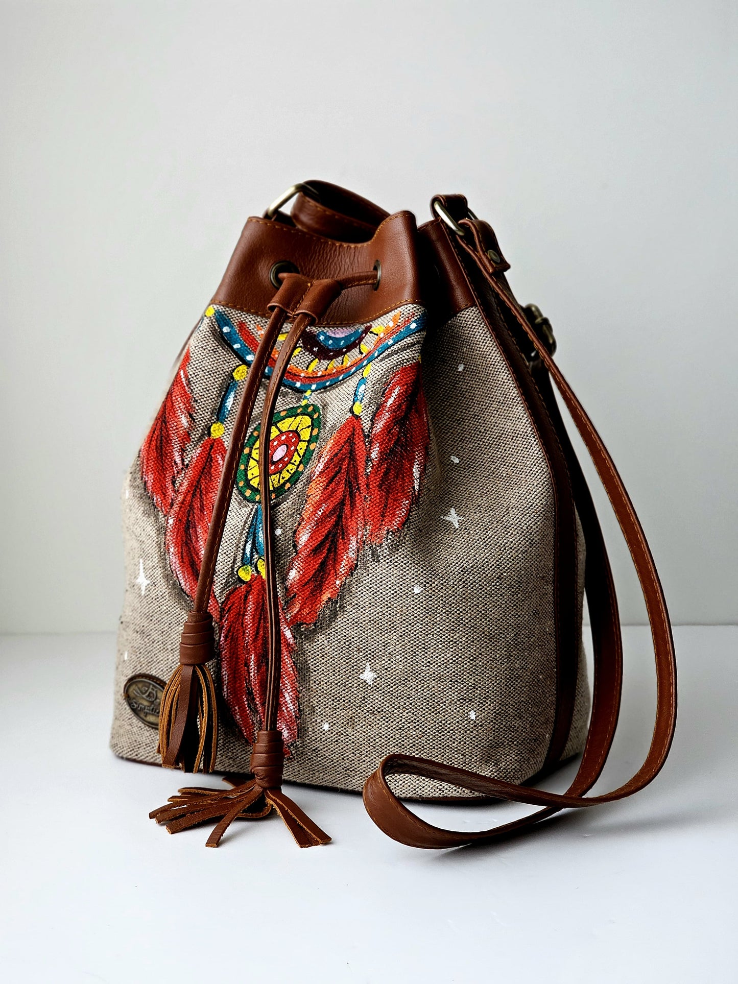 Fabric Bucket Beige X Dream Catcher