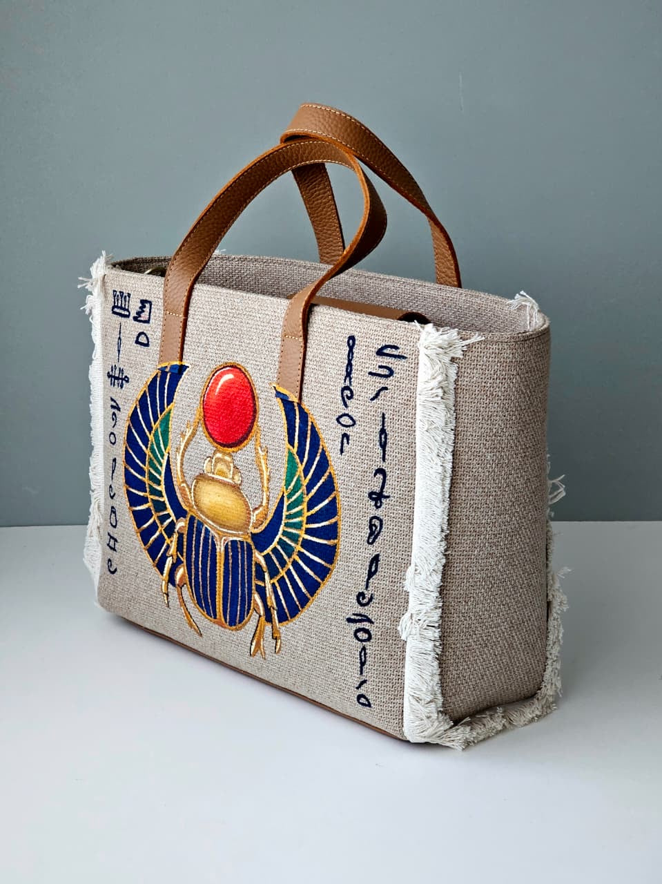 Beige Tote Bag X Ancient Beetle