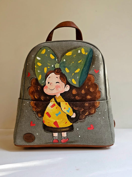 Fabric Medium Backpack Olive X Girl
