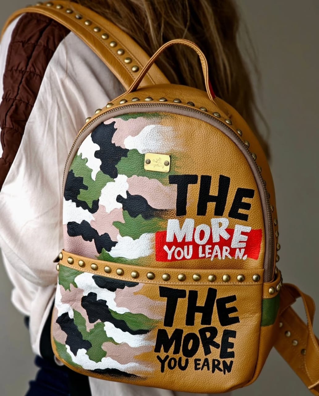 Backpack with studs