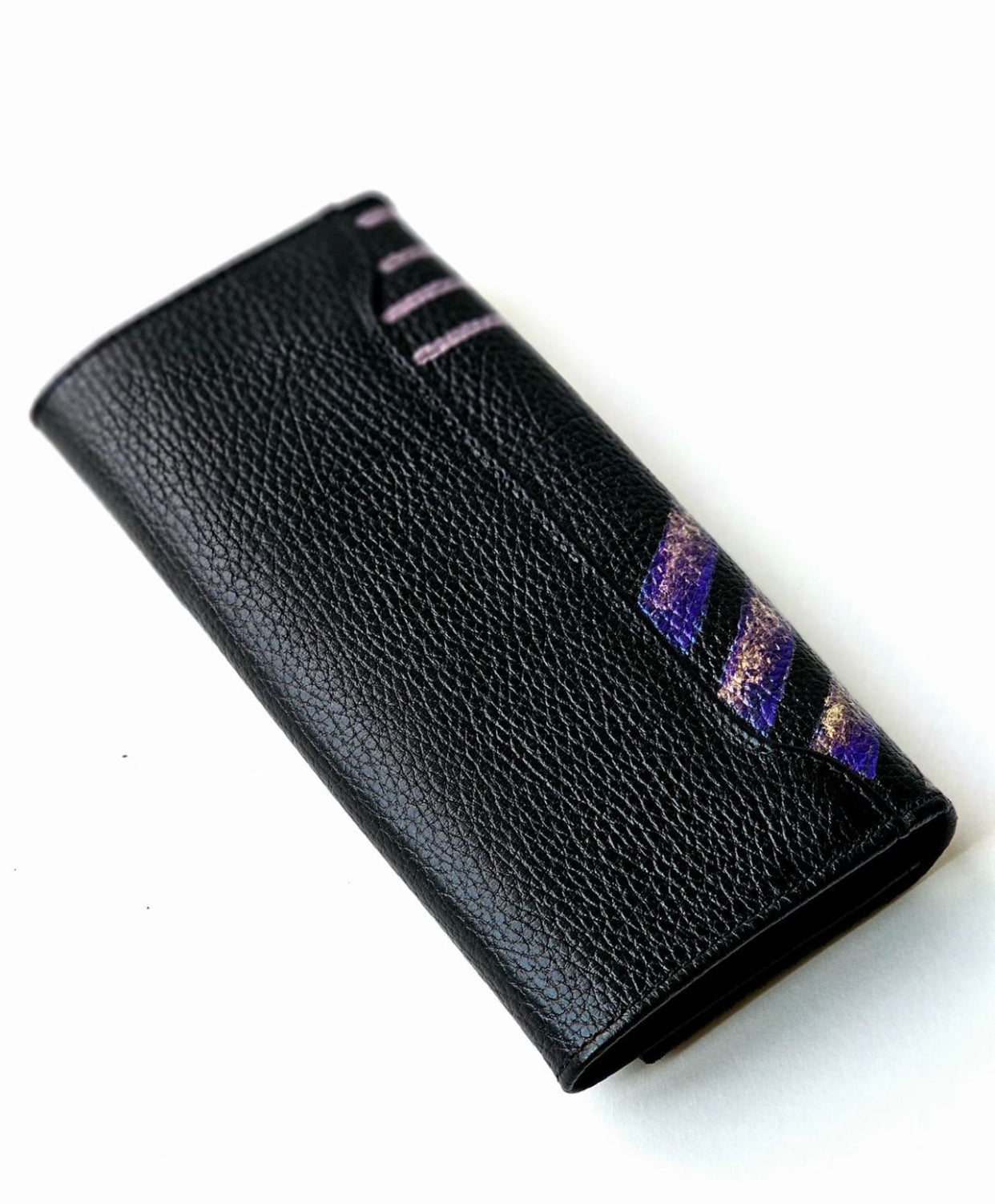 Leather Wallet Black X Gold