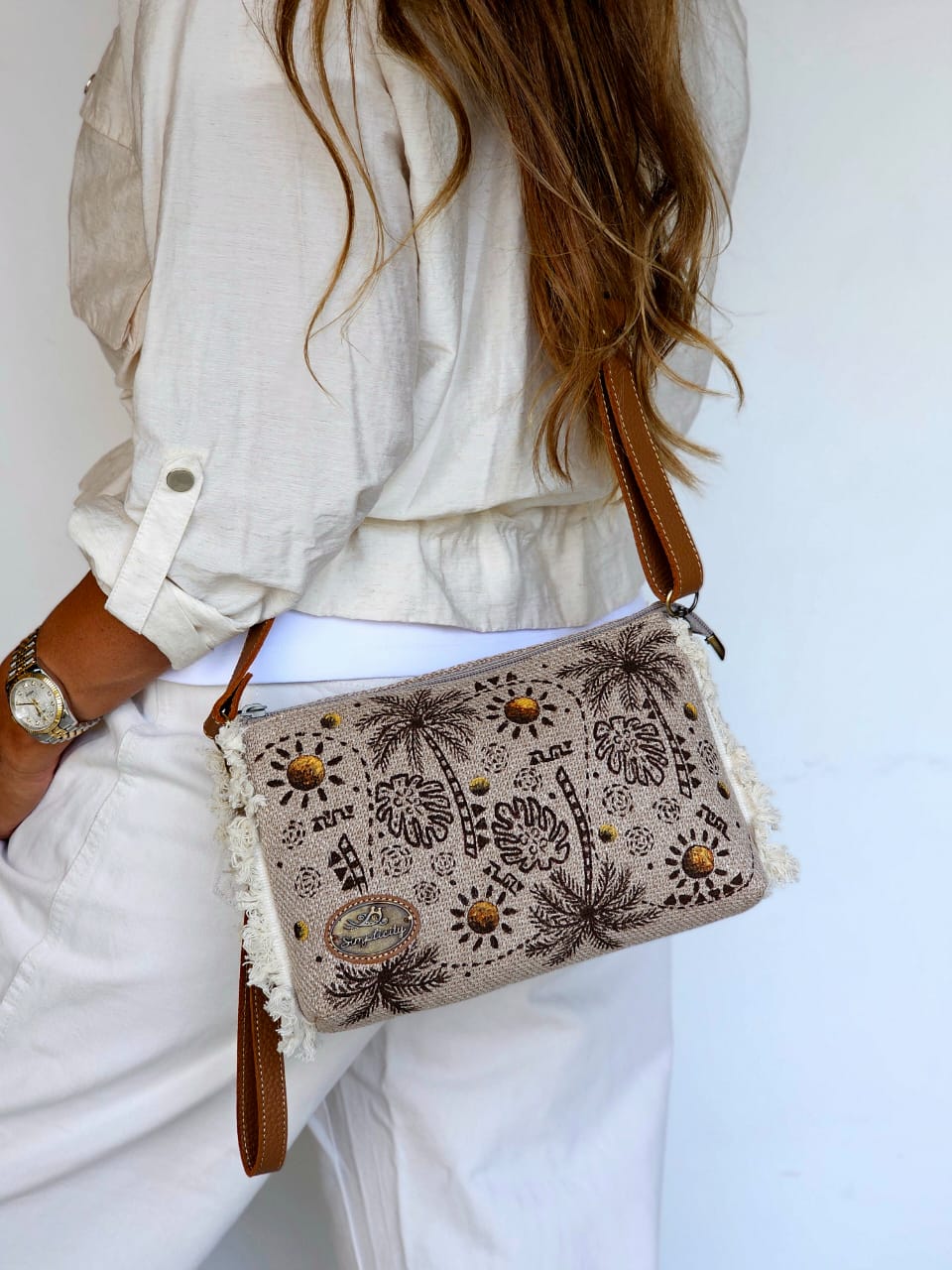 Cross Bag Palm Trees Design