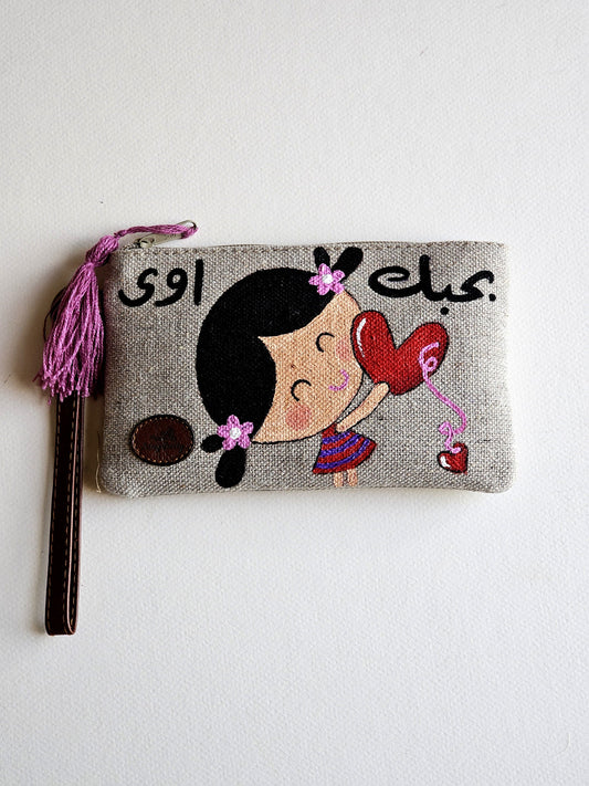 Mini Pouch X Girl with Red Heart
