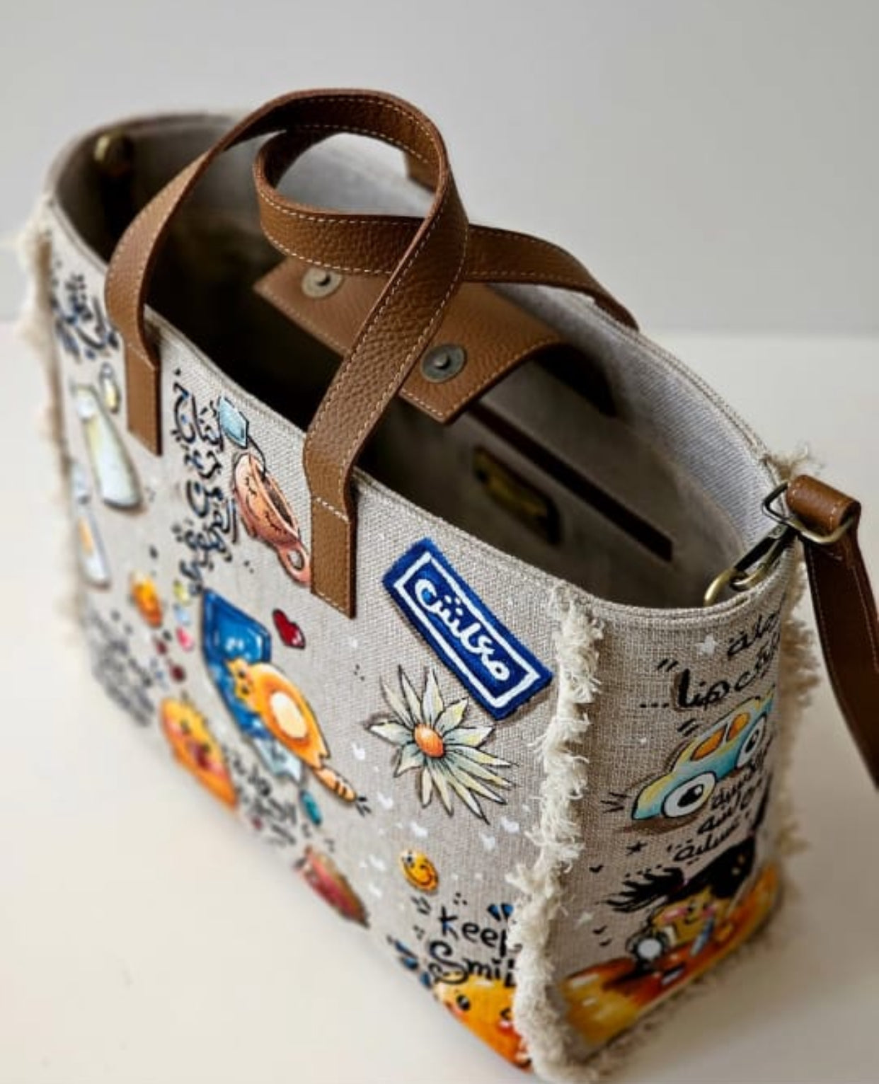 Beige Tote Bag X Chick Design