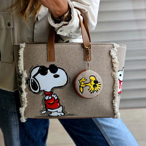 Beige Tote Bag X Snoopy