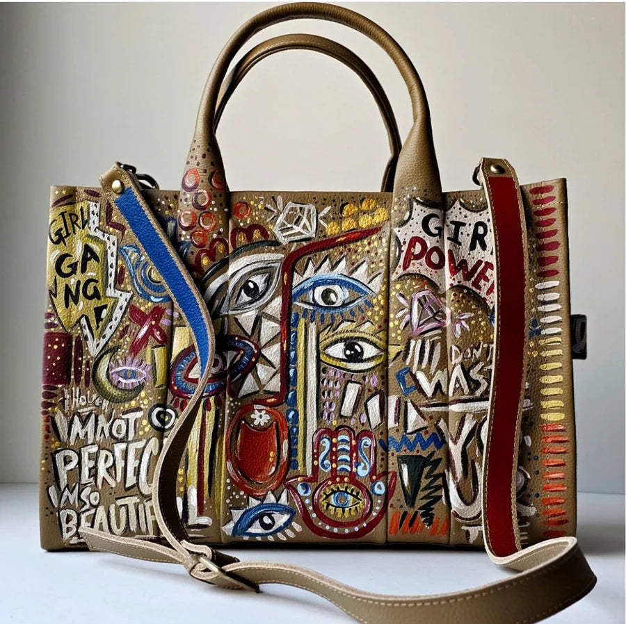 Large Tote Bag Olive X Multi Color