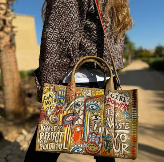 Large Tote Bag Olive X Multi Color