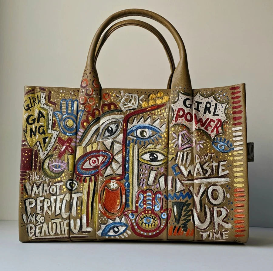 Large Tote Bag Olive X Multi Color