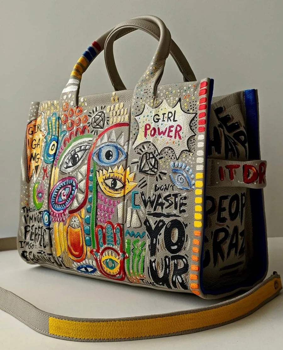 Large Tote Bag Olive X Multi Color