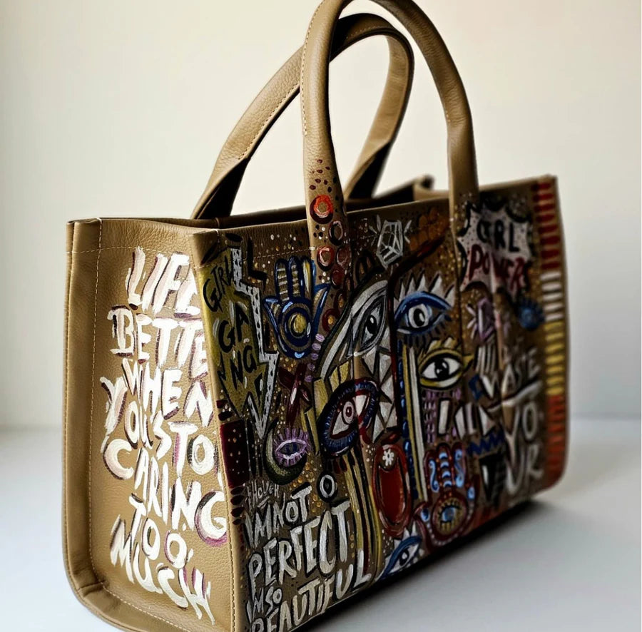 Large Tote Bag Olive X Multi Color
