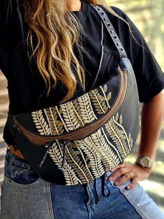 Leather Bumbag X Flowers