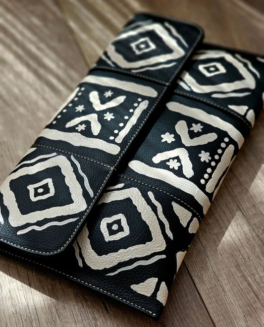 Leather Envelope Black X White