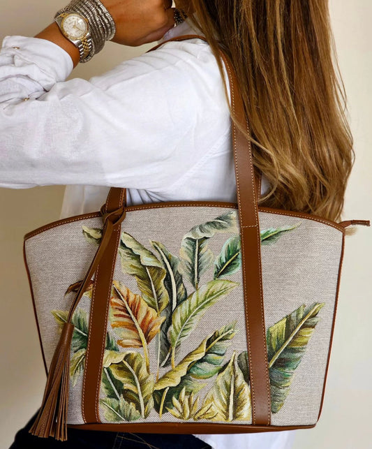 Havan Striped Bag Beige X Green
