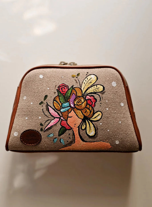Makeup Pouch Beige X Hairflower