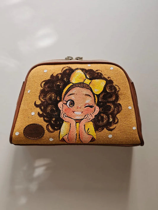 Makeup Pouch Yellow X Bow