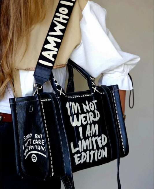 "I'm not weird I'm limited edition" Tote Bag Black