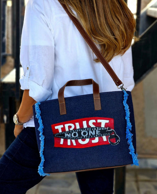 Jeans Tote Bag Jeans X Red