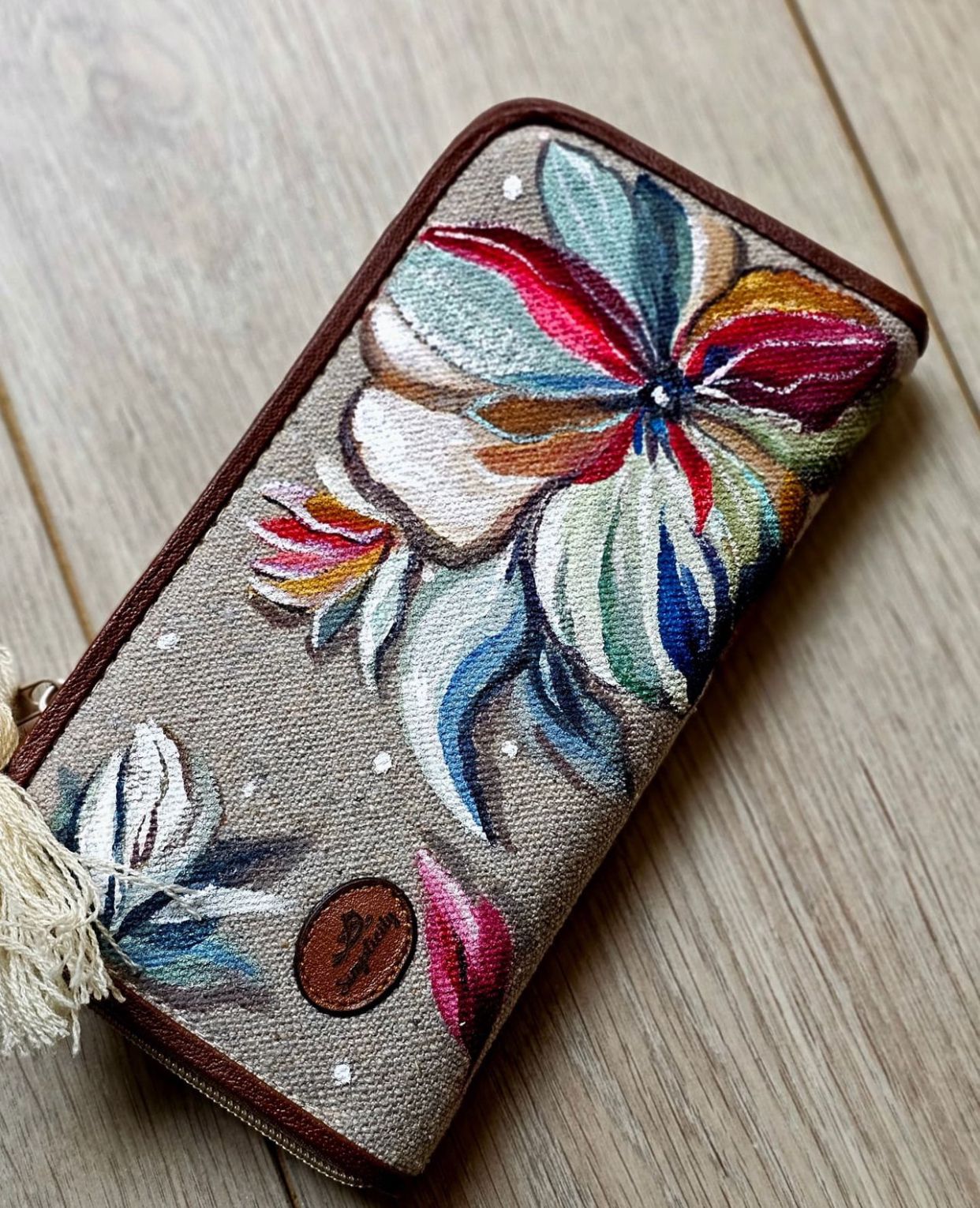 Fabric Wallets White Flower