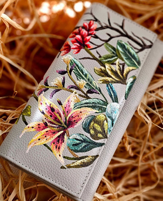 Leather Wallet Beige