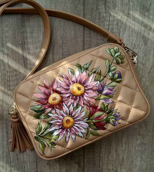 Leather Capitone Beige X Flower