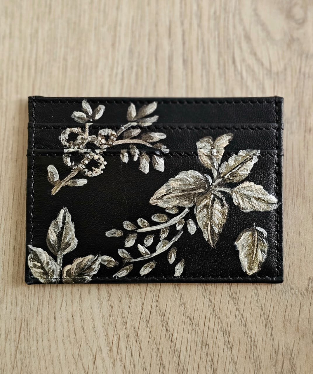 Card Holder Black X Flower