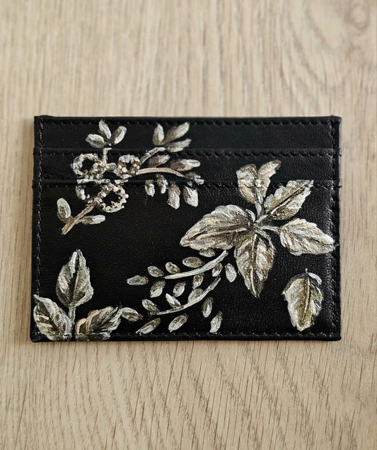 Card Holder Black X Flower