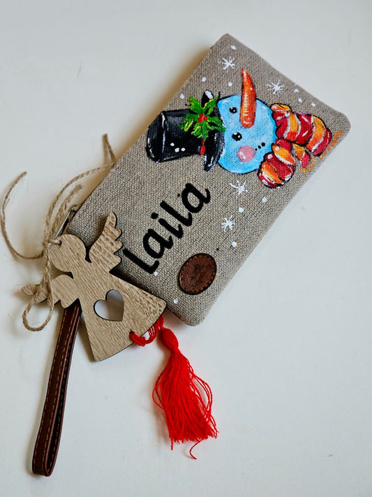 Mini Pouch x Blue Snowman