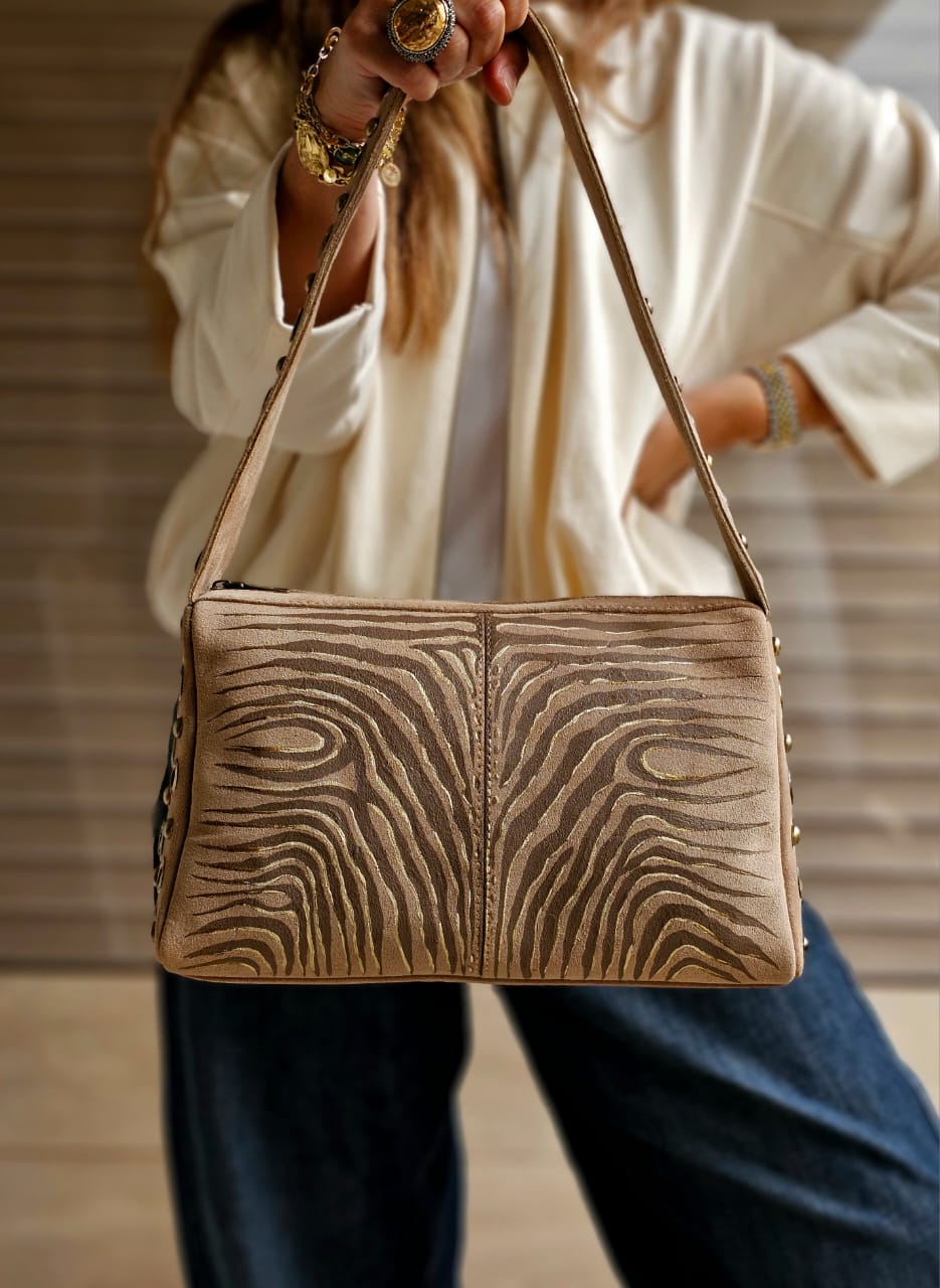 Chamois Studded Shoulder Bags