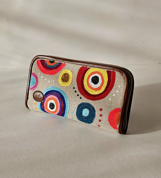Fabric Wallet X Colorful Circles