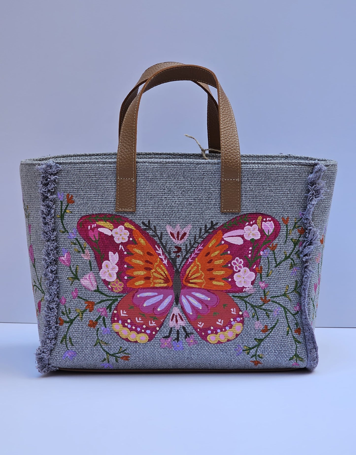 Grey Tote Bag X Butterfly Blossom
